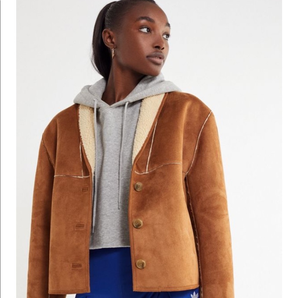 OU Easton Faux Suede Sherpa Jacket